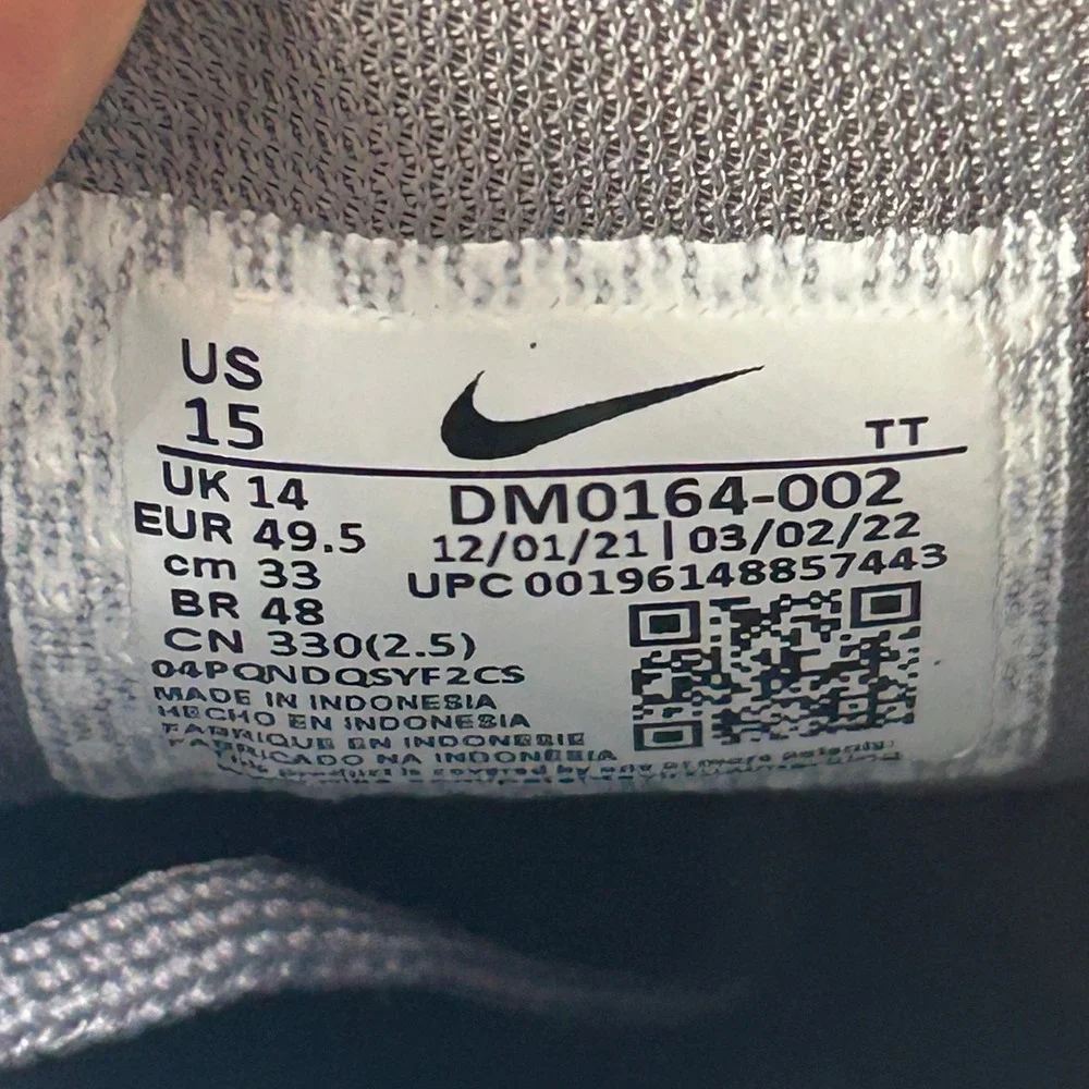 Nike Air Zoom Pegasus 39 Mens Smoke Grey Running Shoes DM0164-002 Size 15